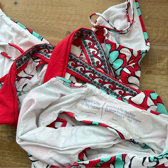 New Trina Turk Garden Bloom Plunge One Piece Swimsuit size 8 - Picture 6 of 7